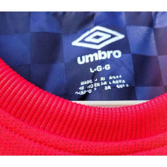 Umbro Mens Long Sleeve Sweater Shirt Logo Sz. Large Red - Picture 5 of 5